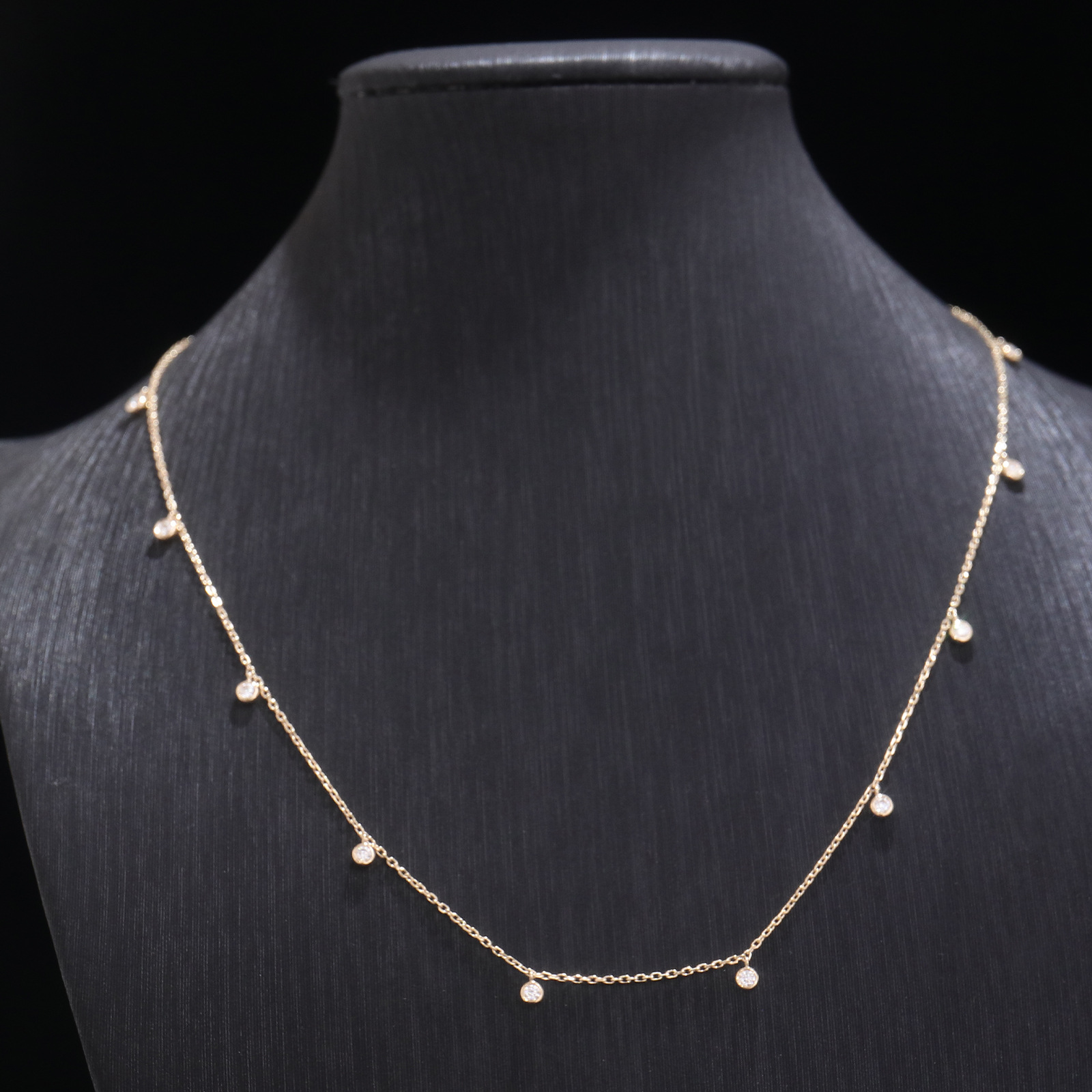 直供 D级白莫桑石满天星项链女 圆形切割高折射时尚锁骨链